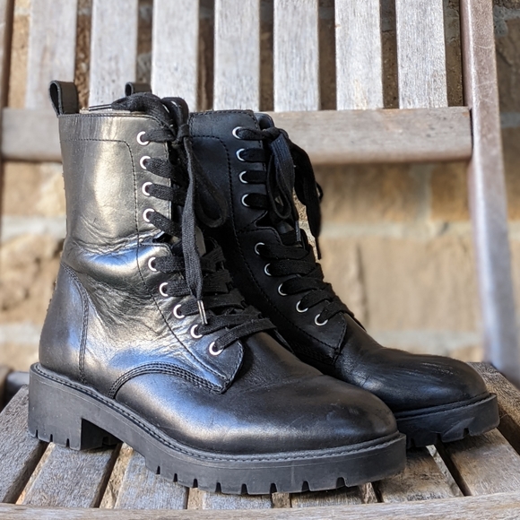 steve madden checker combat boot